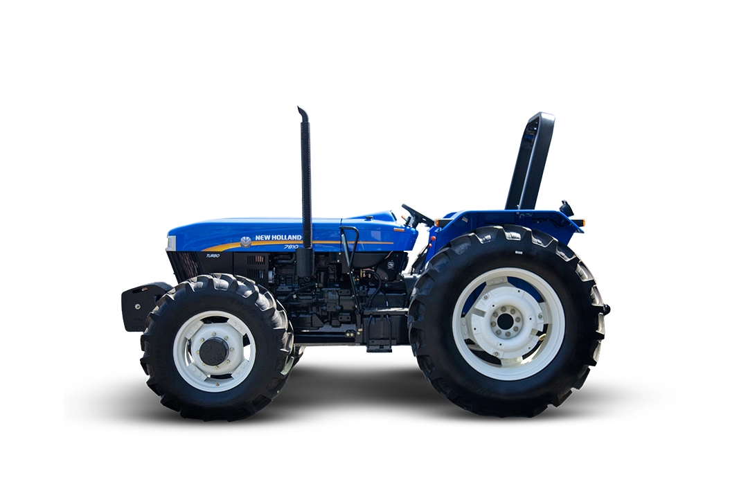 Perfil lateral del tractor agrícola New Holland 7810 Turbo 4WD