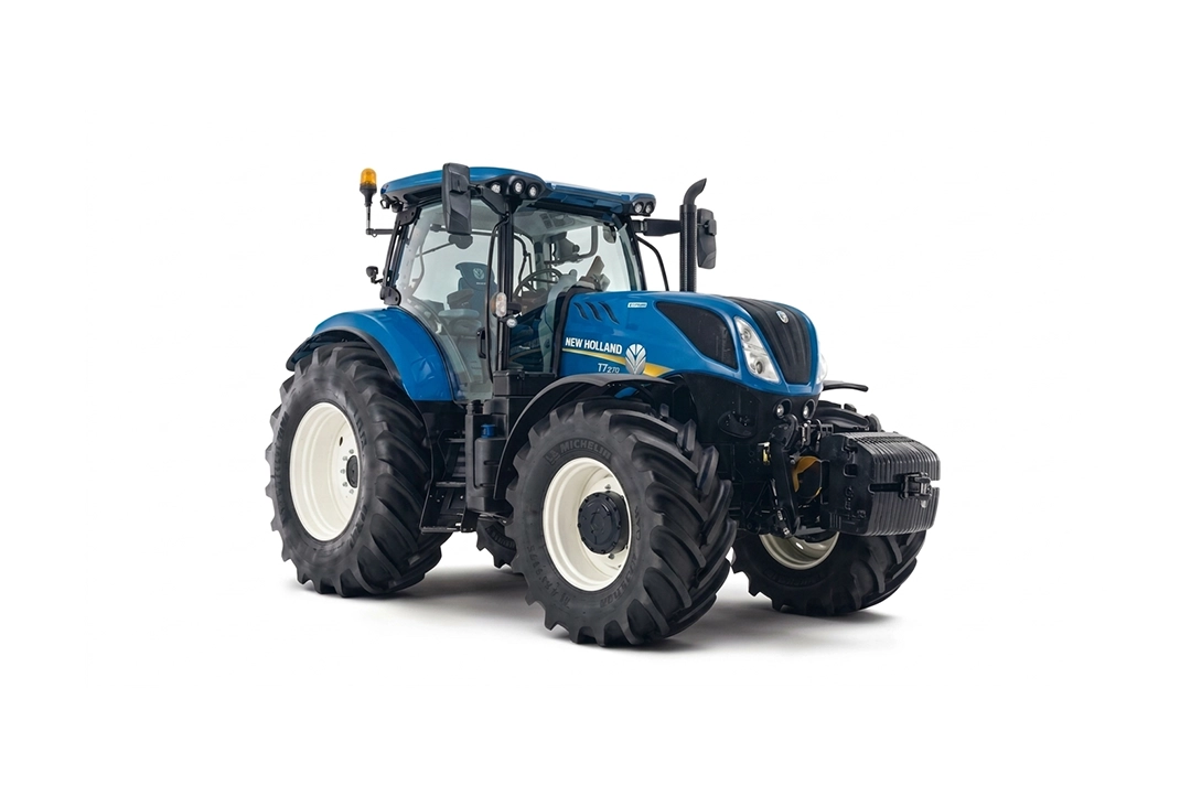Tractor New Holland T7 245 de frente azul